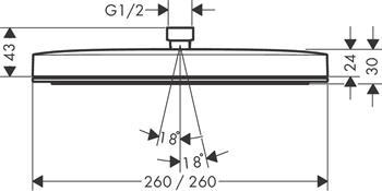 Hansgrohe Pulsify E 260 hovedbruser - B&oslash;rstet bronze