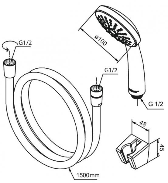 Damixa Fair Jet h&aring;ndbrusers&aelig;t