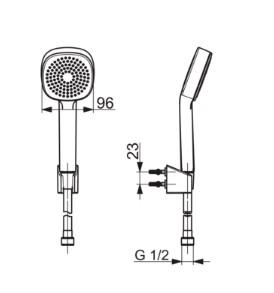Oras Apollo Style 535 h&aring;ndbrusers&aelig;t - Krom/hvid
