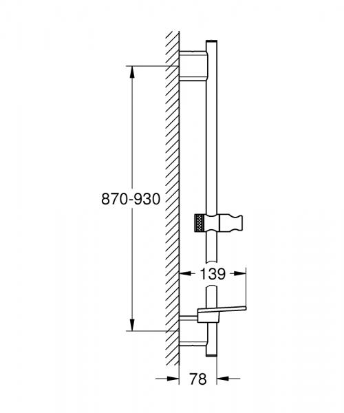 Grohe Rainshower SmartActive komplet brusesystem - 900 mm - Supersteel