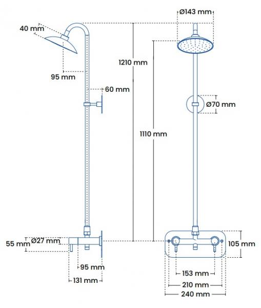 Frostline Eqi S frostfri udebruser t/v&aelig;g - 150-350 mm - Rustfrit st&aring;l