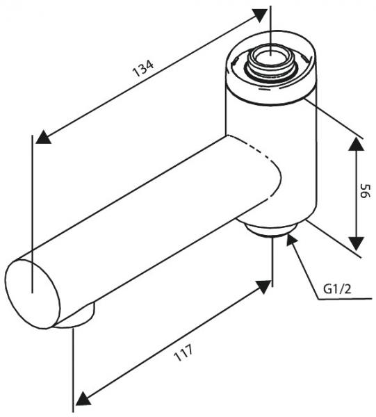 Damixa Iris svingtud til termostat m/omskifter - Krom