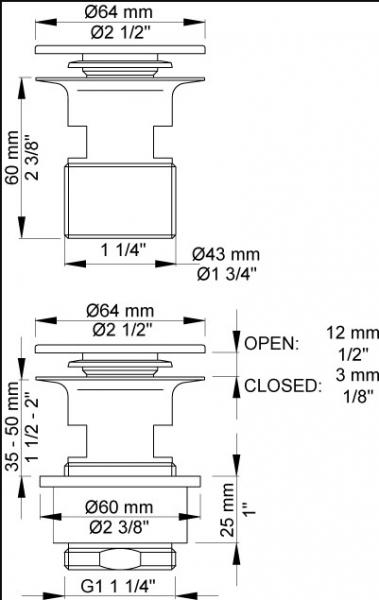 Vola l&oslash;s bundprop A2 - Krom