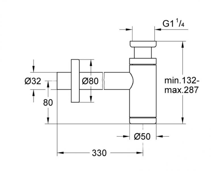 Grohe Vandl&aring;s h&aring;ndvask 1 1/4" - Supersteel