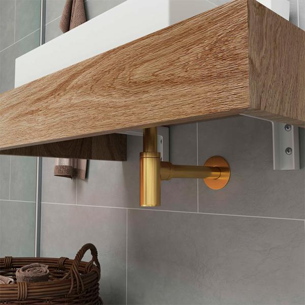 Lavabo Luna 1-1/4" vandl&aring;s t/v&aelig;gmontering - Messing natur