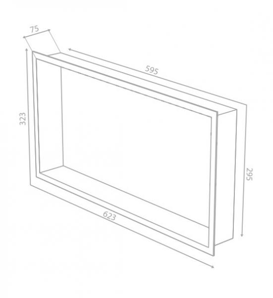 Damixa Zen badeværelseshylde til indbygning - Rektangulær - Mat sort Damixa Zen badeværelseshylde til indbygning - Rektangulær - Mat sort