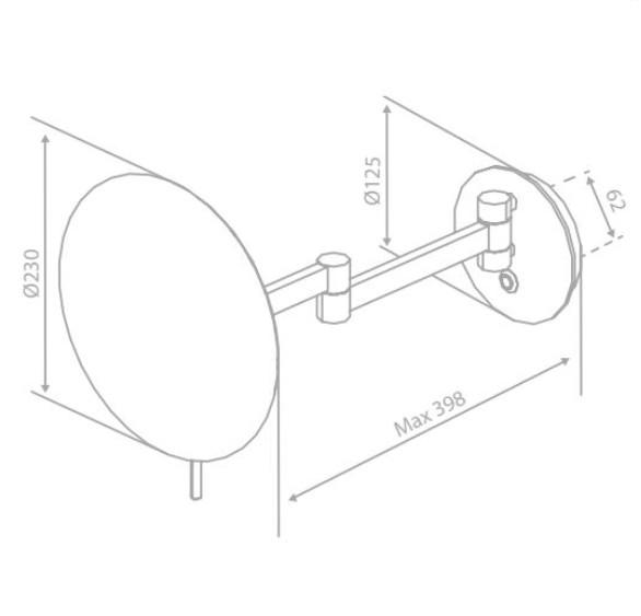 Damixa Zen make-up spejl m/lys og 5x forst&oslash;rrelse - Mat sort