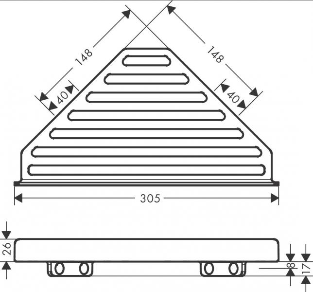 Hansgrohe AddStoris hj&oslash;rnehylde - Mat hvid