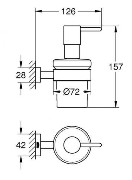 Grohe Essentials Cube S&aelig;bedispenser med holder