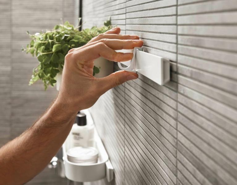 Hansgrohe WallStoris smal krog - 2 stk - Mat hvid Hansgrohe WallStoris smal krog - 2 stk - Mat hvid