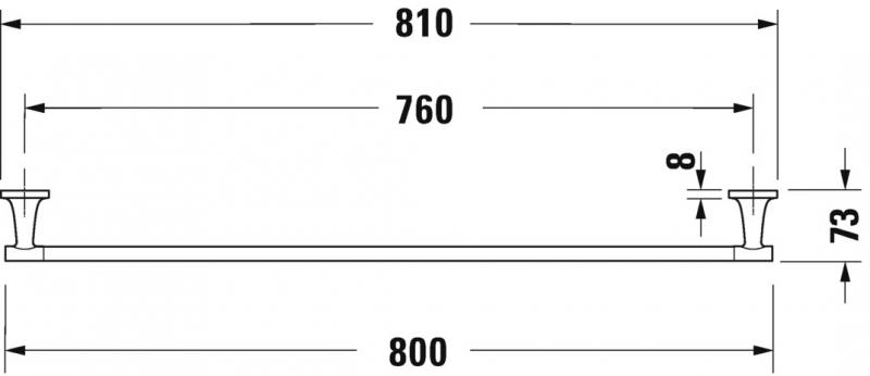 Duravit Starck T h&aring;ndkl&aelig;destang - 81 cm - Krom