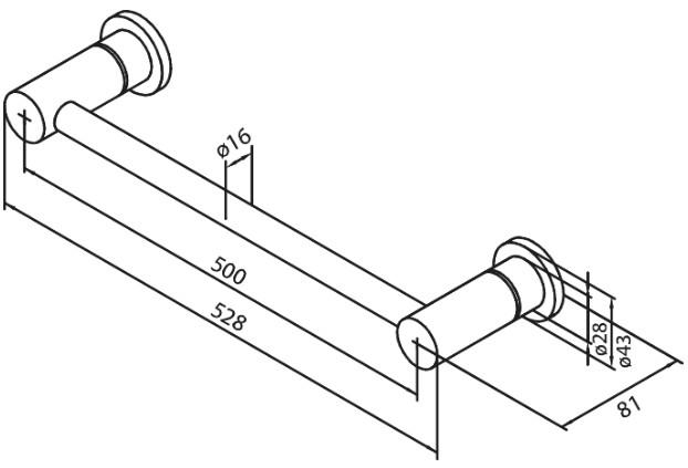 Damixa Silhouet håndklædestang - 500 mm - Steel Damixa Silhouet håndklædestang - 500 mm - Steel
