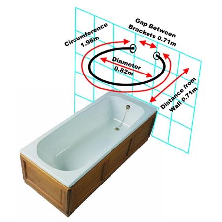 Van Der P Forh&aelig;ngstang Cirkel &Oslash;:82cm m/specialflanger - Rustfri st&aring;l