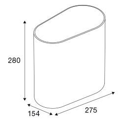 Pressalit Style v&aelig;gh&aelig;ngt toiletspand - Mat sort