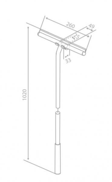 Damixa Zen lang bruseskraber m/holder - B&oslash;rstet messing