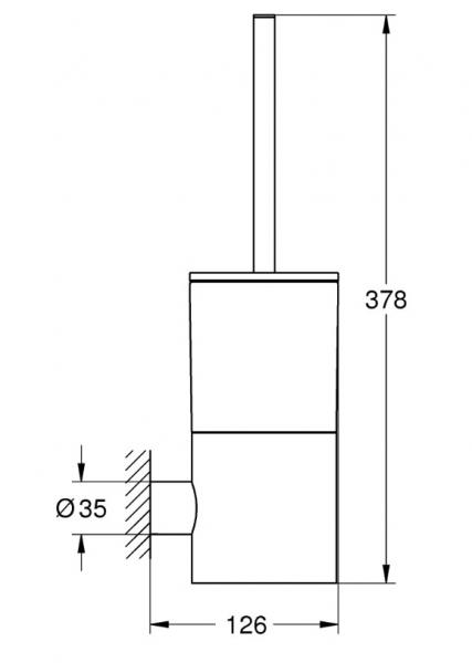 Grohe Atrio toiletb&oslash;rste inkl. v&aelig;gholder - Steel