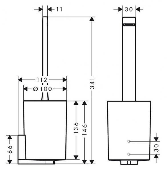 hansgrohe WallStoris toiletb&oslash;rste t/v&aelig;g - Mat sort