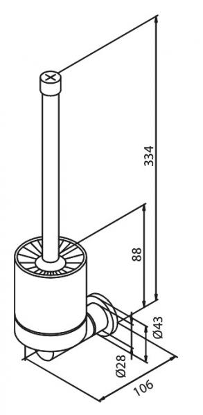 Damixa Silhouet toiletb&oslash;rste til v&aelig;g - B&oslash;rstet messing