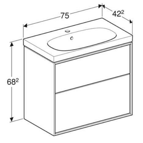 Ifö Sense Art 75 kompakt møbelsæt m/2 skuffer - Mat hvid Ifö Sense Art 75 kompakt møbelsæt m/2 skuffer - Mat hvid