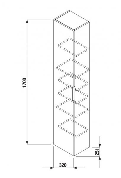 Laufen Jika Cube h&oslash;jskab - Hvid