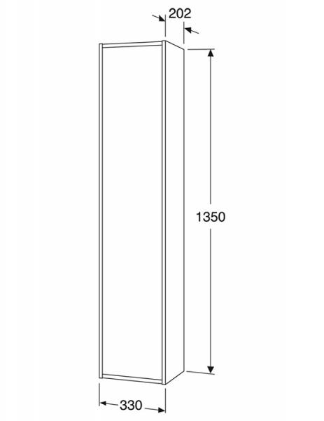 Gustavsberg Artic Small h&oslash;jskab m/spejld&oslash;r - Askegr&aring;