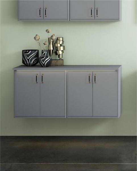 Gustavsberg Graphic v&aelig;gskab - Stor dybde - Gr&aring; mat