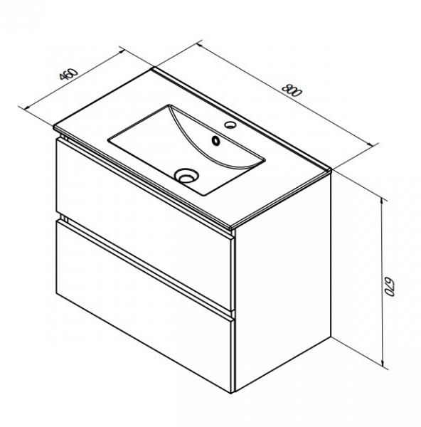 Sanibell Basicline m&oslash;bels&aelig;t 80 - Whiskey eg