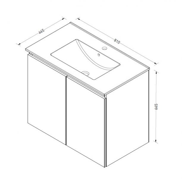 Sanibell Online 81 m&oslash;bels&aelig;t m/grebsfri l&aring;ger - Mat hvid