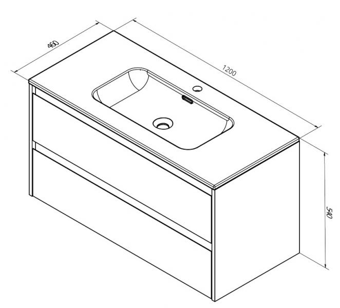 Sanibell Proline m&oslash;bels&aelig;t 120 m/integrerede greb - Mat hvid