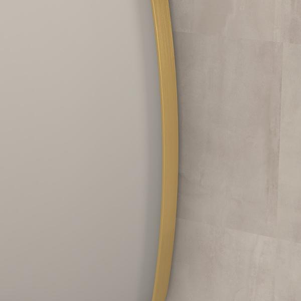 Sanibell Ink SP29 superellipse spejl m/ramme 140 x 80 cm - B&oslash;rstet mat guld