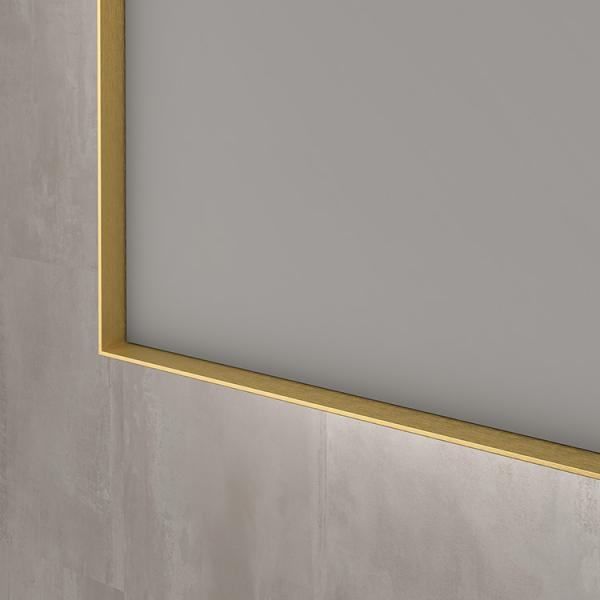 Sanibell Ink SP32 firkantet spejl m/backlight, varme og sensor 140 x 80 cm - Børstet mat guld Sanibell Ink SP32 firkantet spejl m/backlight, varme og sensor 140 x 80 cm - Børstet mat guld