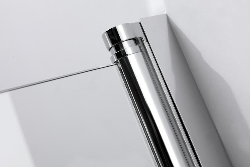 Nortiq afrundet brusehj&oslash;rne 90x90 - Klar glas/krom