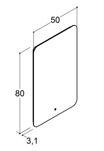 Dansani Glow 50 spejl m/backlight og touch