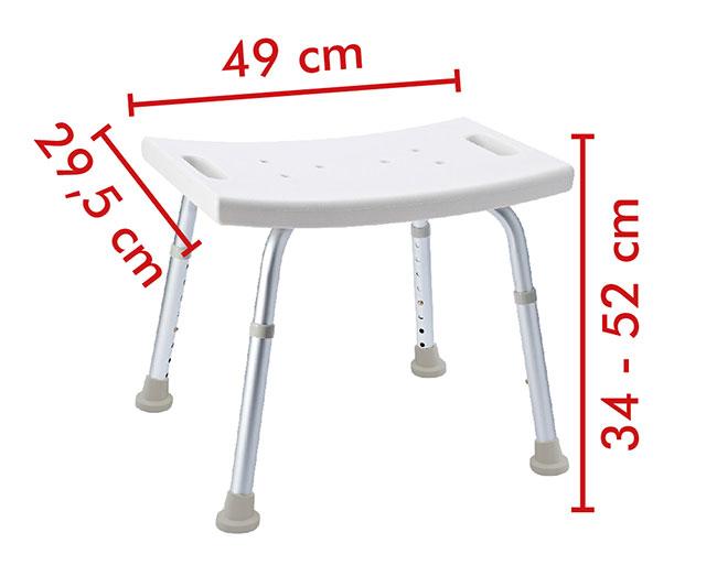 Ridder Assistent badestol - H&oslash;jdejusterbar - Hvid