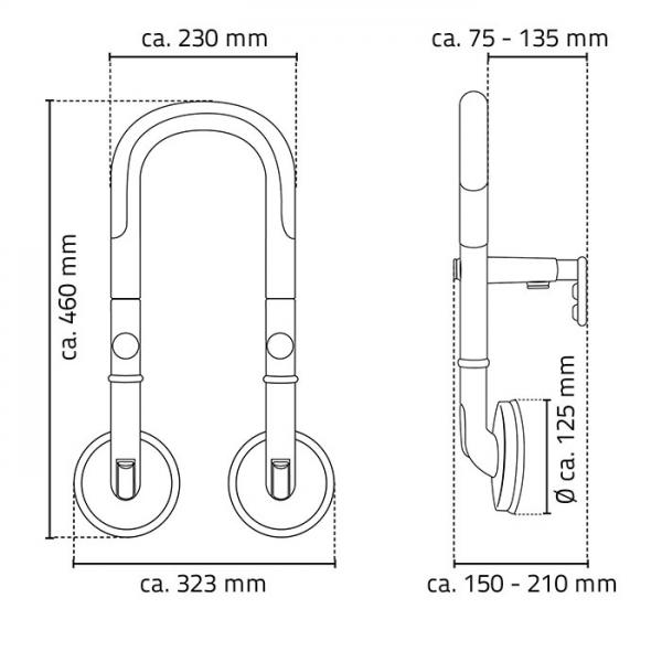 Ridder Assistent st&oslash;ttegreb til badekar - Hvid