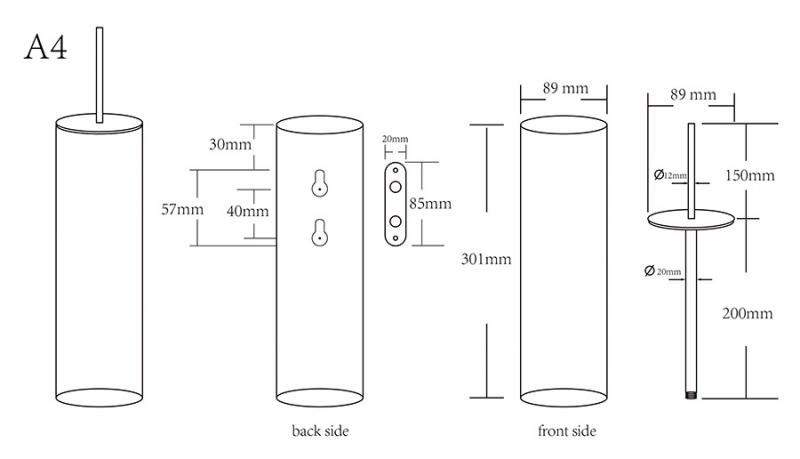 Cass&oslash;e A4 toiletb&oslash;rste t/v&aelig;g - Gunmetal