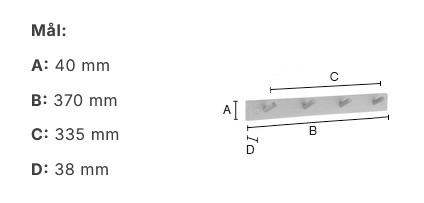 Beslagsboden knagerække i bøg m/4 knager Beslagsboden knagerække i bøg m/4 knager
