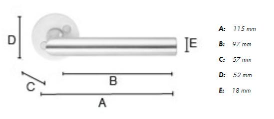 Beslagsboden indend&oslash;rs d&oslash;rgreb inkl n&oslash;gleskilt - B&oslash;rstet rustfrit st&aring;l