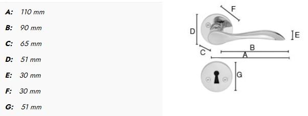 Beslagsboden indend&oslash;rs d&oslash;rgreb inkl n&oslash;gleskilt - B&oslash;rstet messing