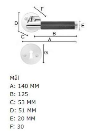 Beslagsboden indend&oslash;rs d&oslash;rgreb inkl n&oslash;gleskilt - Krom/brun l&aelig;der