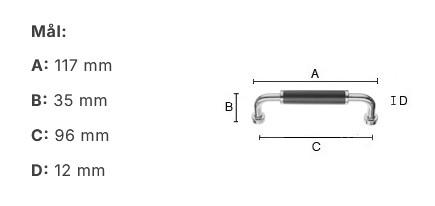 Beslagsboden møbelgreb BK635B - Krom/sort Beslagsboden møbelgreb BK635B - Krom/sort