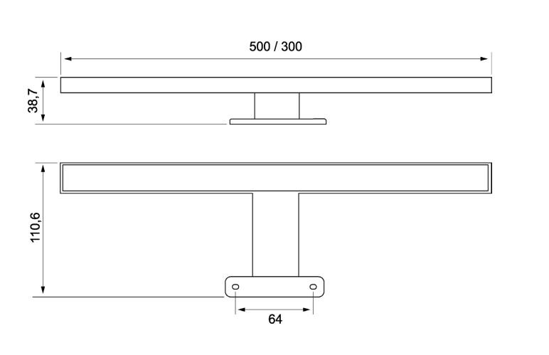 Cass&oslash;e Lungo spejllampe - V&aelig;g eller spejlmontage - Krom