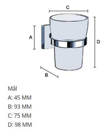 Smedbo House tandkrusholder til v&aelig;g - Mat sort