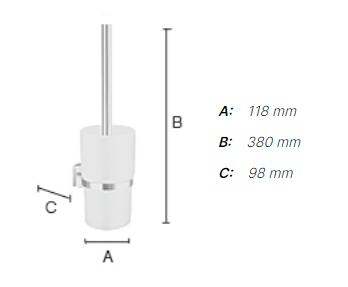 Smedbo House toiletb&oslash;rste t/v&aelig;g - Krom/porcel&aelig;n