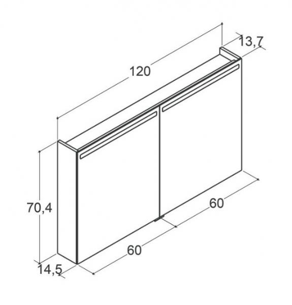 Dansani Mido+ Top spejlskab 120 - Varm eg Dansani Mido+ Top spejlskab 120 - Varm eg