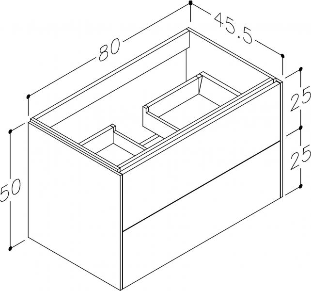 Str&oslash;mberg Domo 80 Vaskeskab - Mat hvid