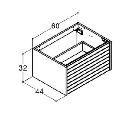 Dansani Luna Classic 60 sideskab m/skuffe og lameller - Eg noir Dansani Luna Classic 60 sideskab m/skuffe og lameller - Eg noir