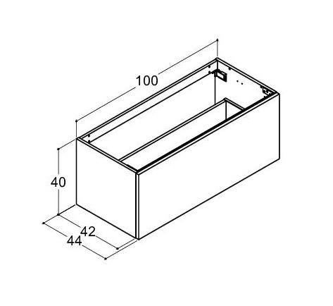 Dansani Luna sideskab 100x40 m/skuffe - Hvid mat Dansani Luna sideskab 100x40 m/skuffe - Hvid mat