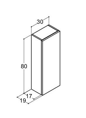 Dansani Luna Urban overskab - Højrehængslet - Grå mat Dansani Luna Urban overskab - Højrehængslet - Grå mat