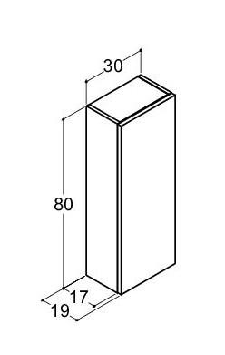 Dansani Luna Urban overskab - Højrehængslet - Natur eg Dansani Luna Urban overskab - Højrehængslet - Natur eg